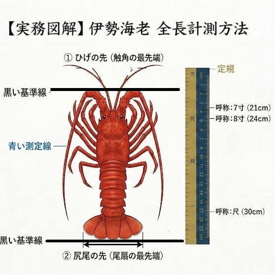 伊勢海老サイズ計測基準